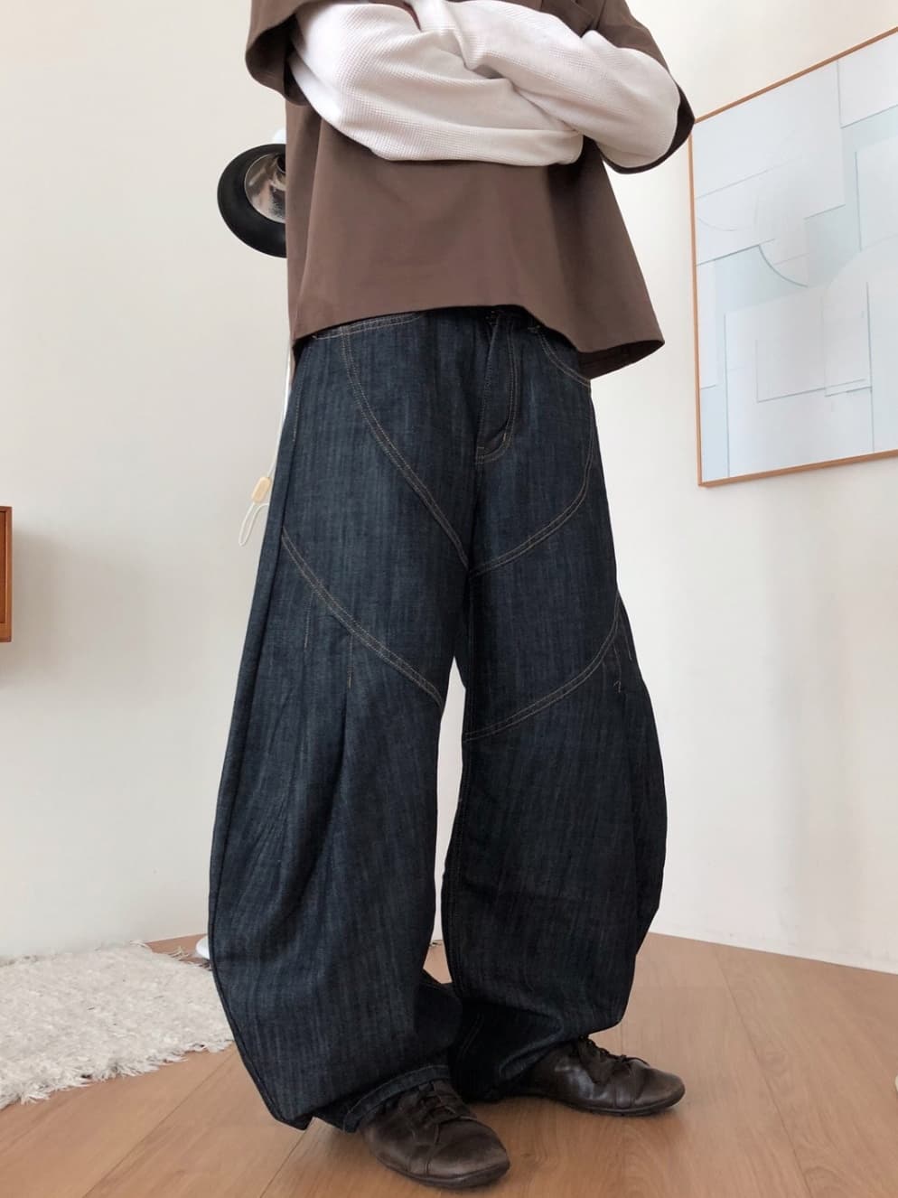 No. 843 Curved Jeans Curved Pants Wide Jeans - 이미지 7