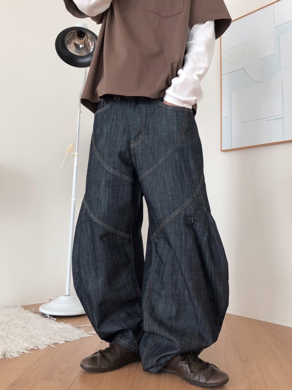 No. 843 Curved Jeans Curved Pants Wide Jeans - 이미지 6