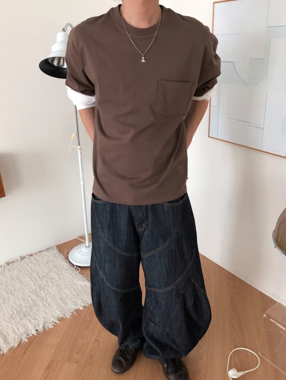 No. 843 Curved Jeans Curved Pants Wide Jeans - 이미지 8