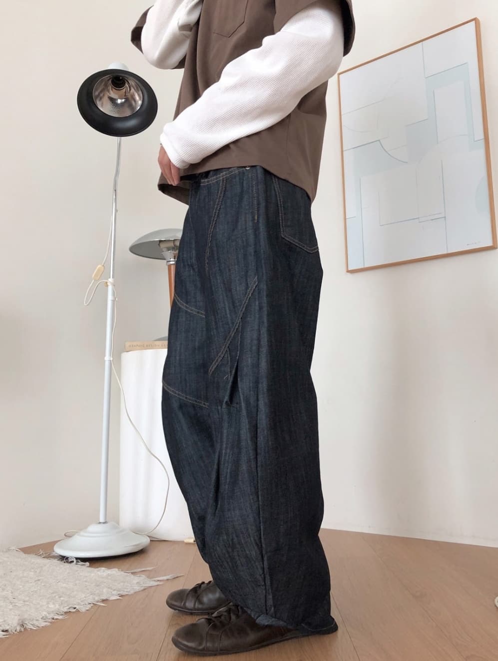 No. 843 Curved Jeans Curved Pants Wide Jeans - 이미지 5