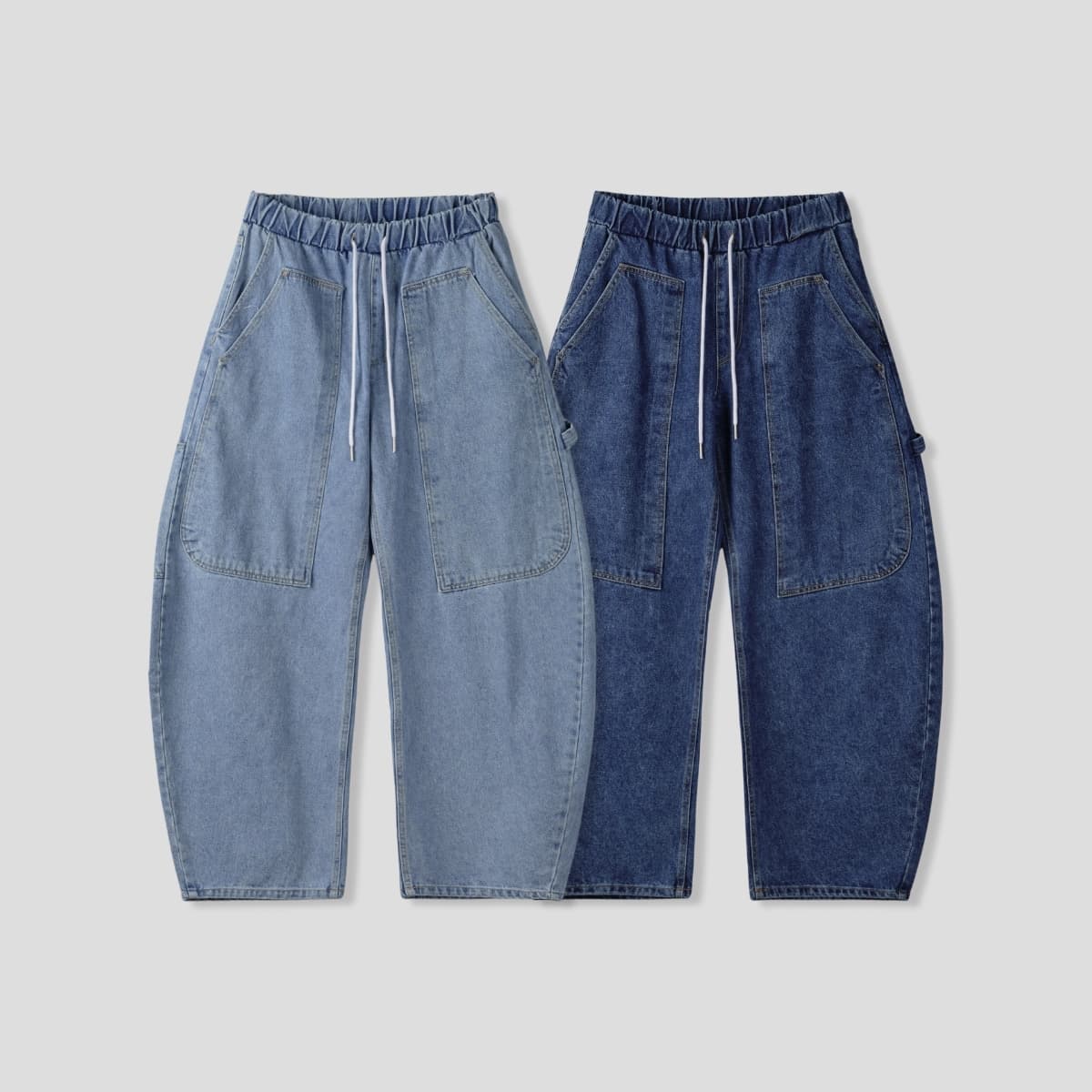 No. 842 Curved Jeans Curved Pants Wide Jeans Elastic Waist Jeans - 이미지 20