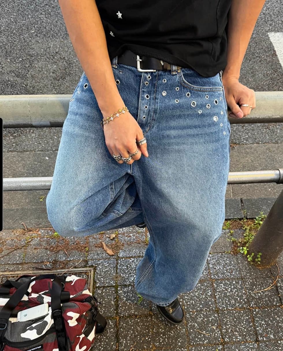 No. 854 Curved Jeans Curved Pants Wide Jeans - 이미지 5