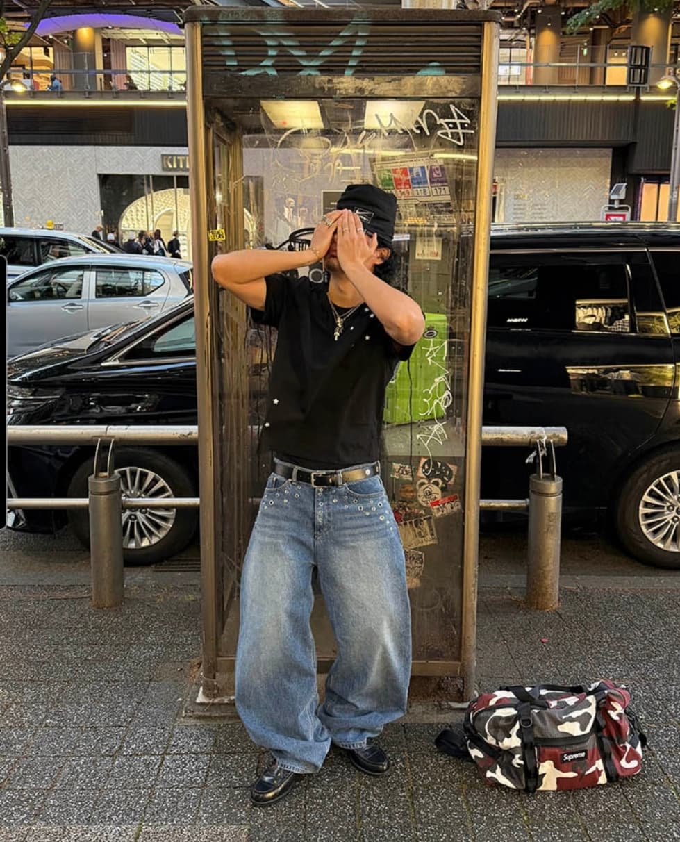 No. 854 Curved Jeans Curved Pants Wide Jeans - 이미지 2
