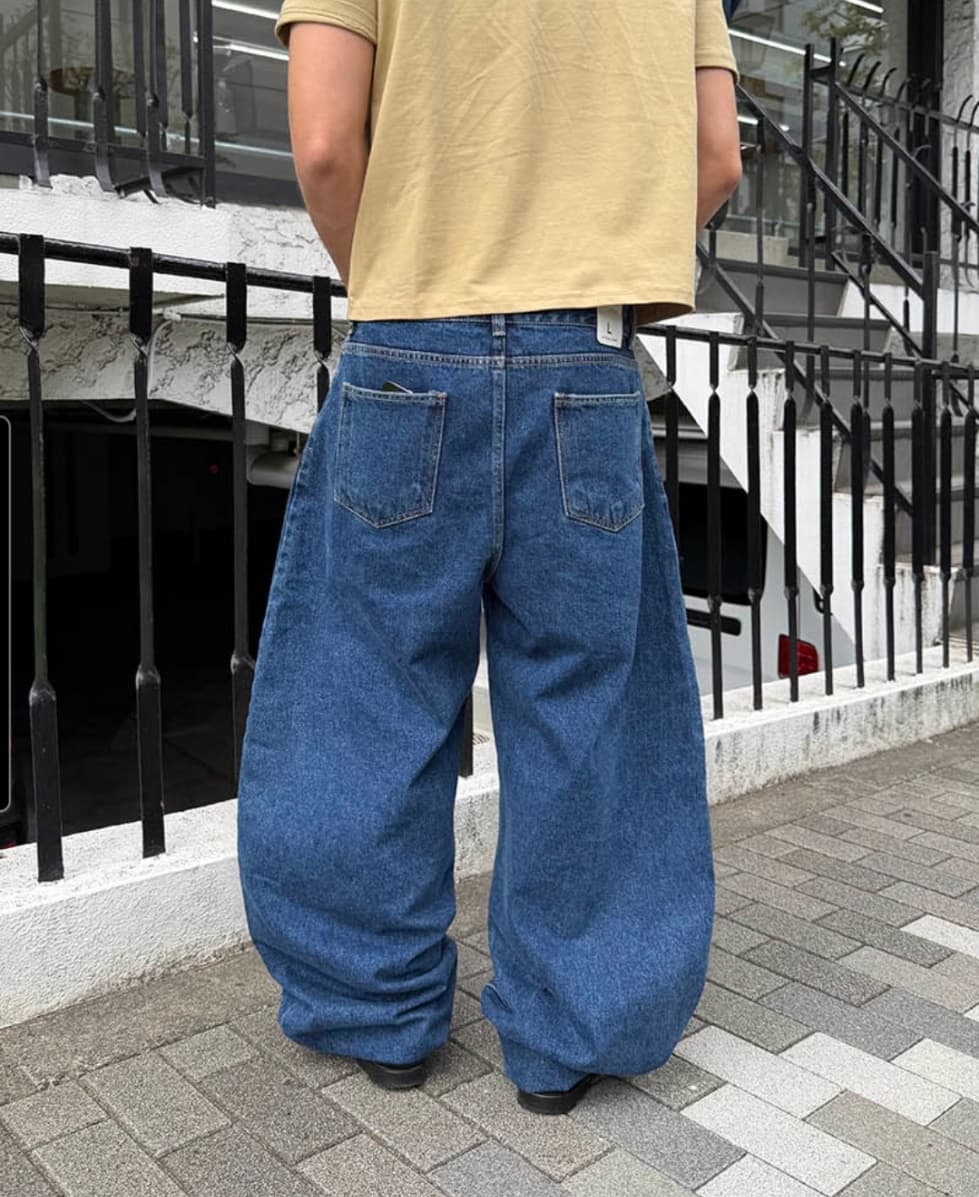 No. 850 Curved Jeans Curved Pants Wide Jeans - 이미지 2