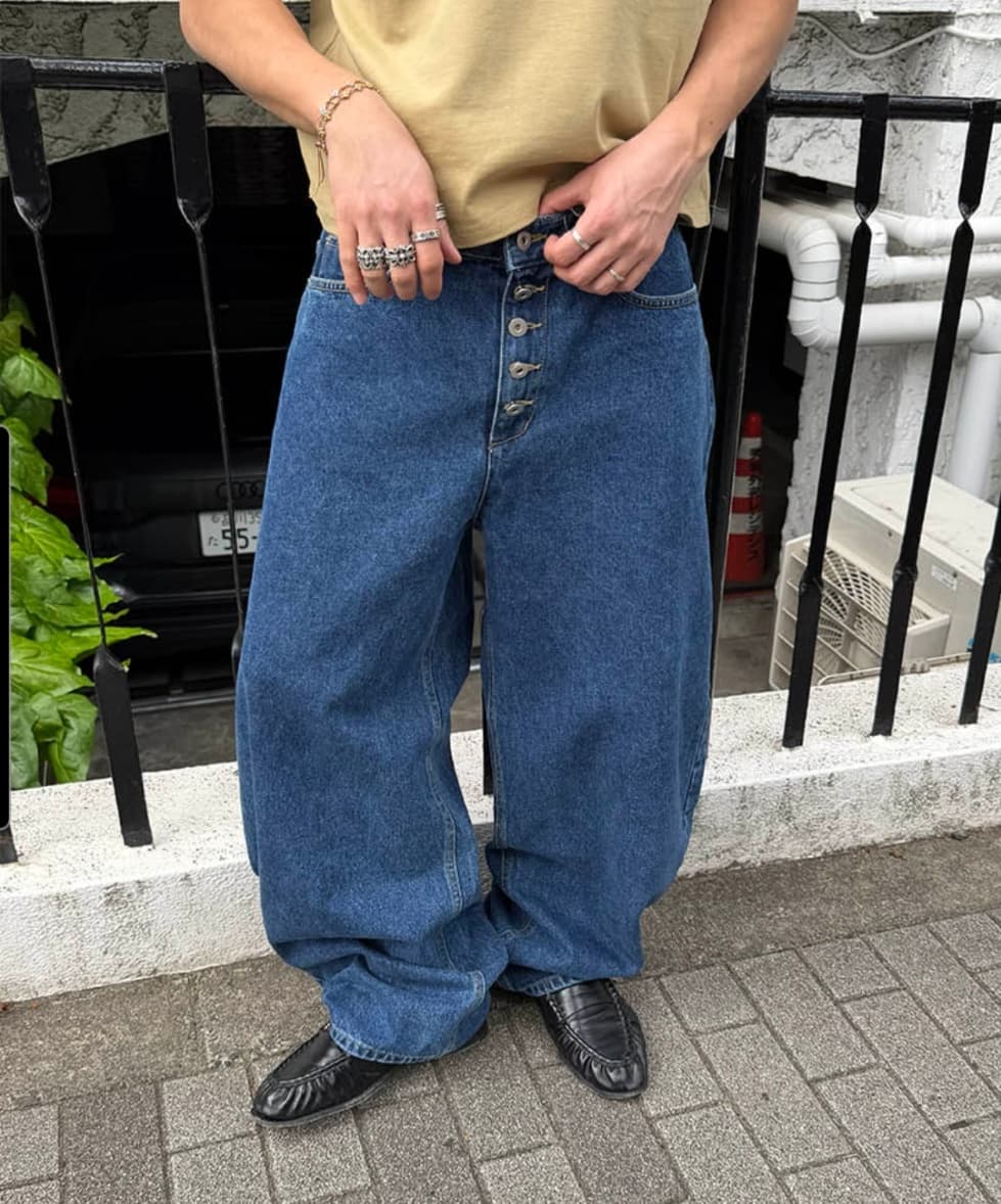 No. 850 Curved Jeans Curved Pants Wide Jeans - 이미지 3