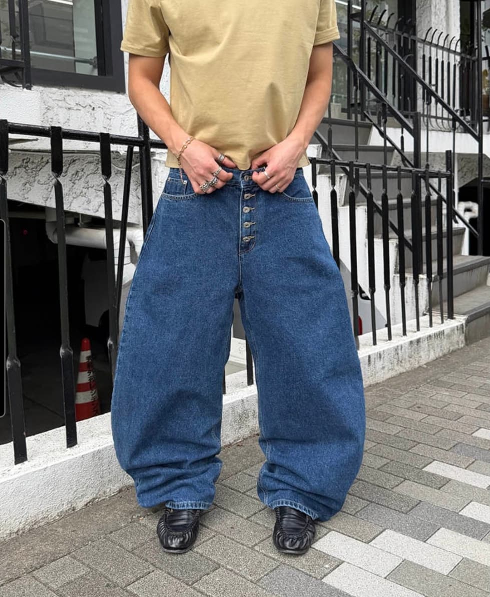 No. 850 Curved Jeans Curved Pants Wide Jeans - 이미지 1