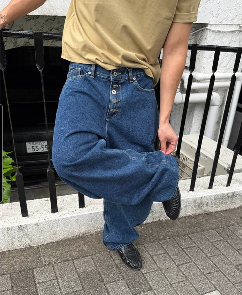 No. 850 Curved Jeans Curved Pants Wide Jeans - 이미지 5
